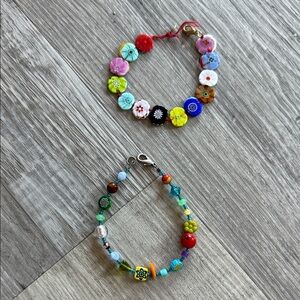 Set or two glass bead bracelets